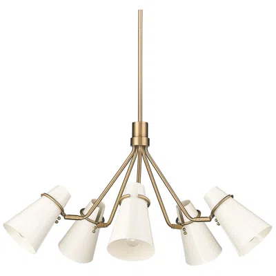 Golden Lighting Reeva 27 1/2" Wide Modern Brass 5-light Chandelier