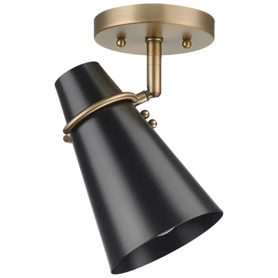 Golden Lighting Reeva 7" Wide Modern Brass And Matte Black Ceiling Light