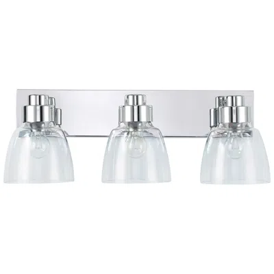 Golden Lighting Remy 3-light Vanity Light In Chrome With Clear Glass