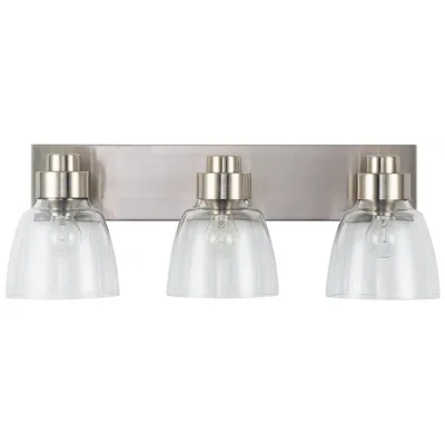 Golden Lighting Remy 3-light Vanity Light In Pewter With Clear Glass