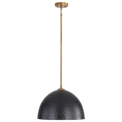 Golden Lighting Shepard Large Pendant In Modern Brass With Matte Black