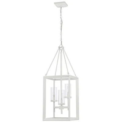 Golden Lighting Smyth 3-light Pendant In Natural White With Clear Glass