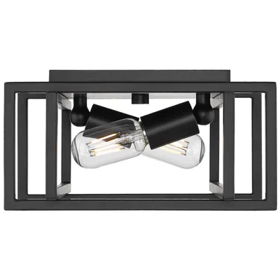 Golden Lighting Tribeca 11 1/2" Wide Matte Black 2-light Ceiling Light
