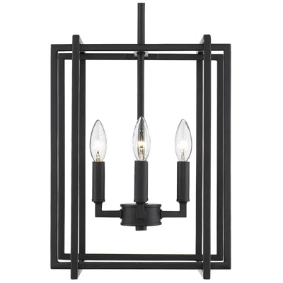 Golden Lighting Tribeca 12" Wide Matte Black 4-light Mini Pendant With Matte Black Acc