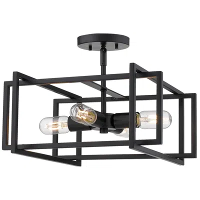 Golden Lighting Tribeca 15 1/2" Wide Matte Black 4-light Ceiling Light