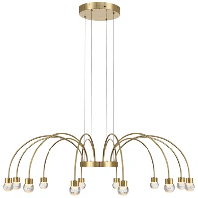 Golden Lighting Vario Integrated Led 12 Light Chandelier  Gold Rose Diffusers