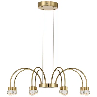 Golden Lighting Vario Integrated Led 8 Light Chandelier In Gold W Crystal Diffusers