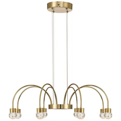 Golden Lighting Vario Integrated Led 8 Light Chandelier In Titanium Gold W Rose Diffusers