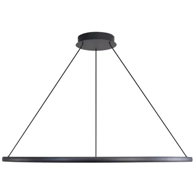 Golden Lighting Veritas 71" Led Ring Chandelier In Sand Black
