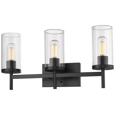 Golden Lighting Winslett 23 1/4" Wide Matte Black 3-light Vanity Bath Light