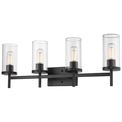 Golden Lighting Winslett 31 3/4" Wide Matte Black 4-light Bath Light