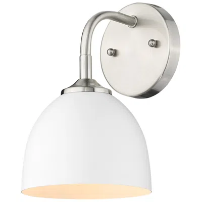 Golden Lighting Zoey 10" High Pewter And Matte White Wall Sconce