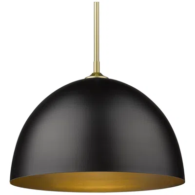 Golden Lighting Zoey 16"w Olympic Gold And Matte Black Dome Pendant Light