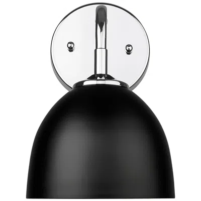 Golden Lighting Zoey 1-light Wall Sconce In Chrome With Matte Black