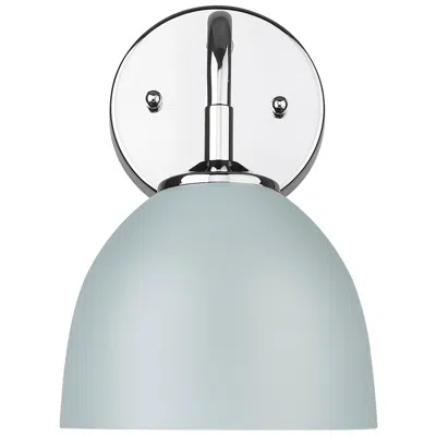 Golden Lighting Zoey 1-light Wall Sconce In Chrome With Matte Gray