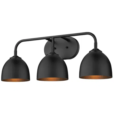 Golden Lighting Zoey 24 1/2" Modern Matte Black 3-light Bath Light
