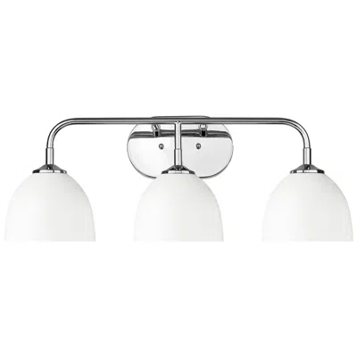 Golden Lighting Zoey 3-light Vanity Light In Chrome With Matte White