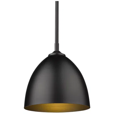Golden Lighting Zoey 9" Wide Matte Black Metal Dome Mini Pendant