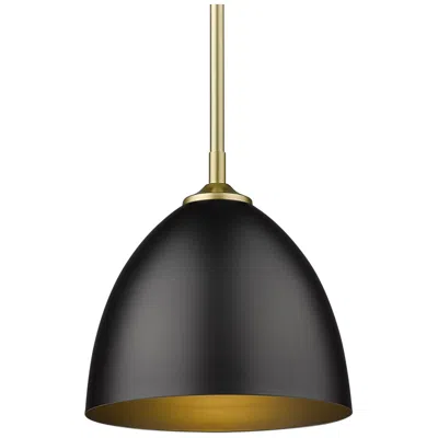 Golden Lighting Zoey 9" Wide Olympic Gold And Black Dome Mini Pendant