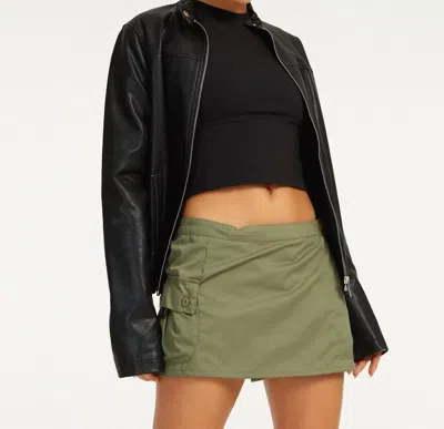Golden Peyton Cargo Skirt In Olive In Green