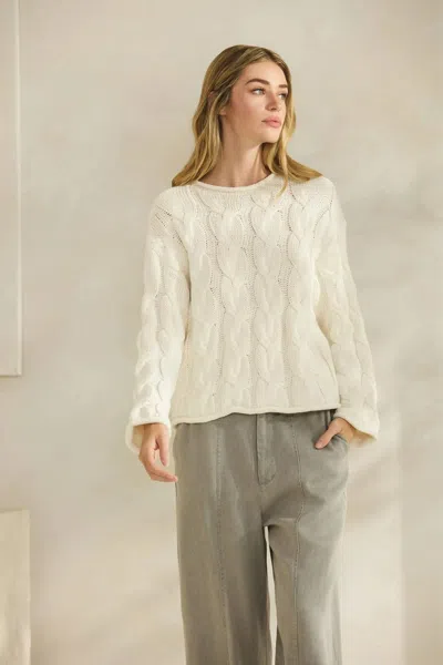 Golden Prairie Cable Knit Sweater In Cream In Neutral
