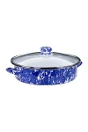 Golden Rabbit 5 Qt Enamelware Saute Pan (cobalt Swirl) In Blue