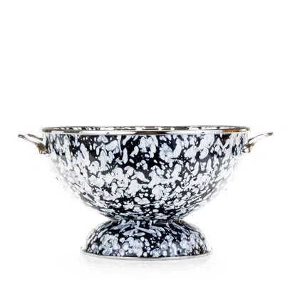 Golden Rabbit Black Swirl Large Colander