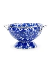 Golden Rabbit Cobalt Swirl Enamelware Collection 1.5 Quart Colander In Blue