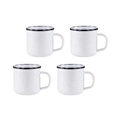 Golden Rabbit Enamelware 12 Oz. Coffee Mugs, Set Of 4