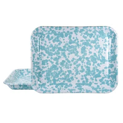 Golden Rabbit Enamelware 13 X 10" Quarter Sheets, Set Of 2 In Sea Glass