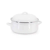 Golden Rabbit Enamelware 4 Qt. Dutch Oven In Solid White Textured