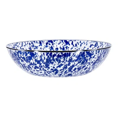 Golden Rabbit Enamelware 5 Qt. Catering Bowl In Cobalt Swirl
