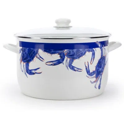 Golden Rabbit Enamelware Blue Crab 18 Qt. Stock Pot