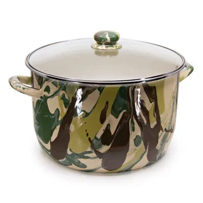 Golden Rabbit Enamelware Camouflage 18 Qt. Stock Pot