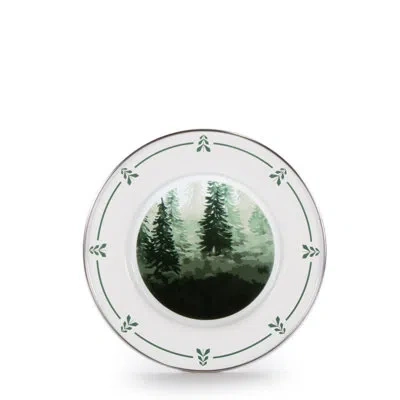 Golden Rabbit Enamelware Forest Glen 8.5" Salad Plates, Set Of 4 In Green