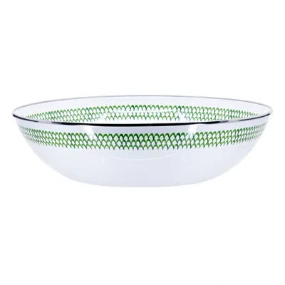 Golden Rabbit Enamelware Green Scallop 5 Qt. Catering Bowl
