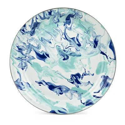 Golden Rabbit Enamelware Lagoon 20" Large Tray In Blue