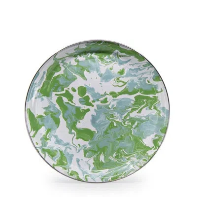 Golden Rabbit Enamelware Modern Monet 15.5" Serving Tray In Blue;green