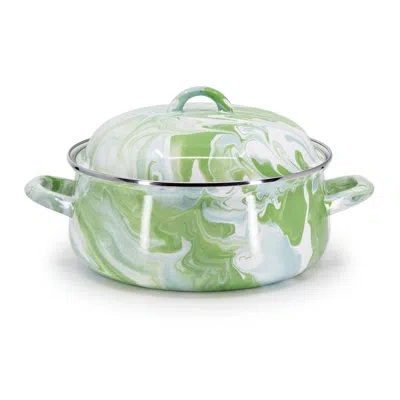 Golden Rabbit Enamelware Modern Monet 4 Qt. Dutch Oven In Blue;green