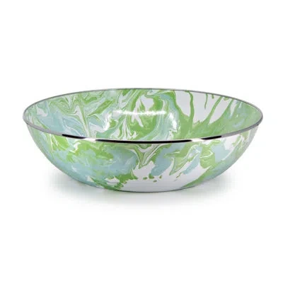 Golden Rabbit Enamelware Modern Monet 5 Qt. Catering Bowl In Green