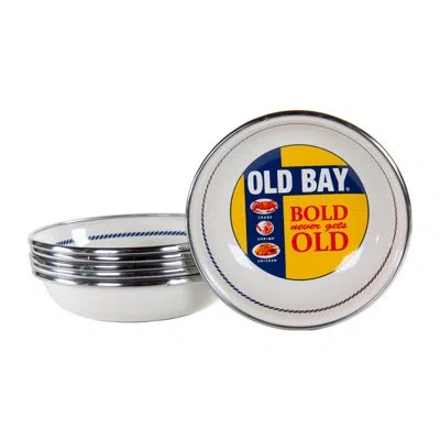 Golden Rabbit Enamelware Old Bay 4 Oz. Tasting Dishes, Set Of 6 In Blue;white;red;yellow