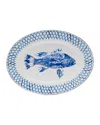 Golden Rabbit Fish Camp Oval Tray In Multi