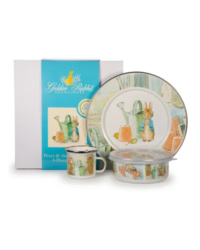 Golden Rabbit Kid's Peter & The Water Can 3-piece Dinnerware Set In Multi