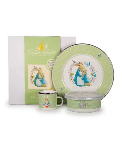 Golden Rabbit Kid's Polka Dot Peter Rabbit 3-piece Dinnerware Set In Multi