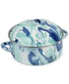 Golden Rabbit Lagoon Enameled Steel 4-qt. Dutch Oven In Blue