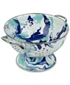 Golden Rabbit Lagoon Enameled Steel Medium Colander In Blue