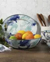 Golden Rabbit Lagoon Enameled Steel Oval Serving Platter In Multi