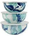 Golden Rabbit Lagoon Mixing Bowls With Lids, Set Of 3 In Multi