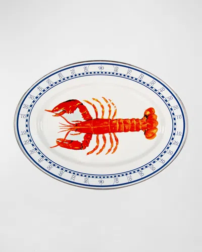 Golden Rabbit Lobster Oval Platter In Multi