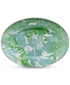 Golden Rabbit Modern Monet Oval Platter In Green